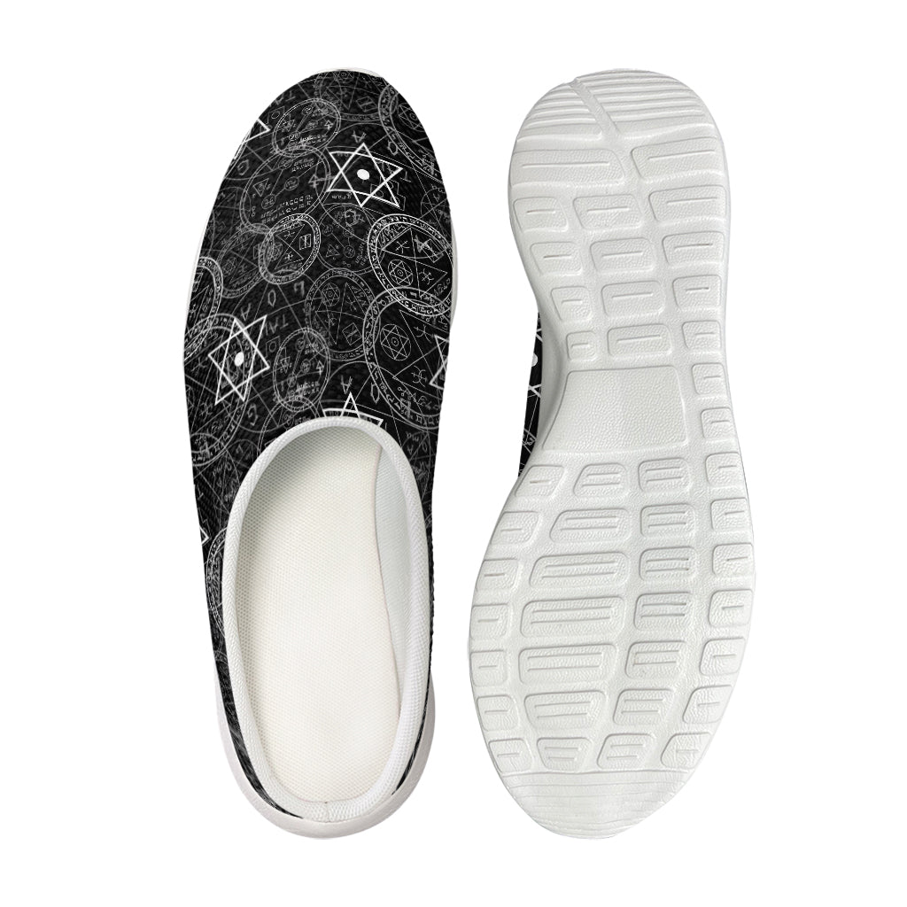 Black And White Mystic Witch Print Mesh Casual Shoes