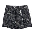 Black And White Mystic Witch Print Mesh Shorts