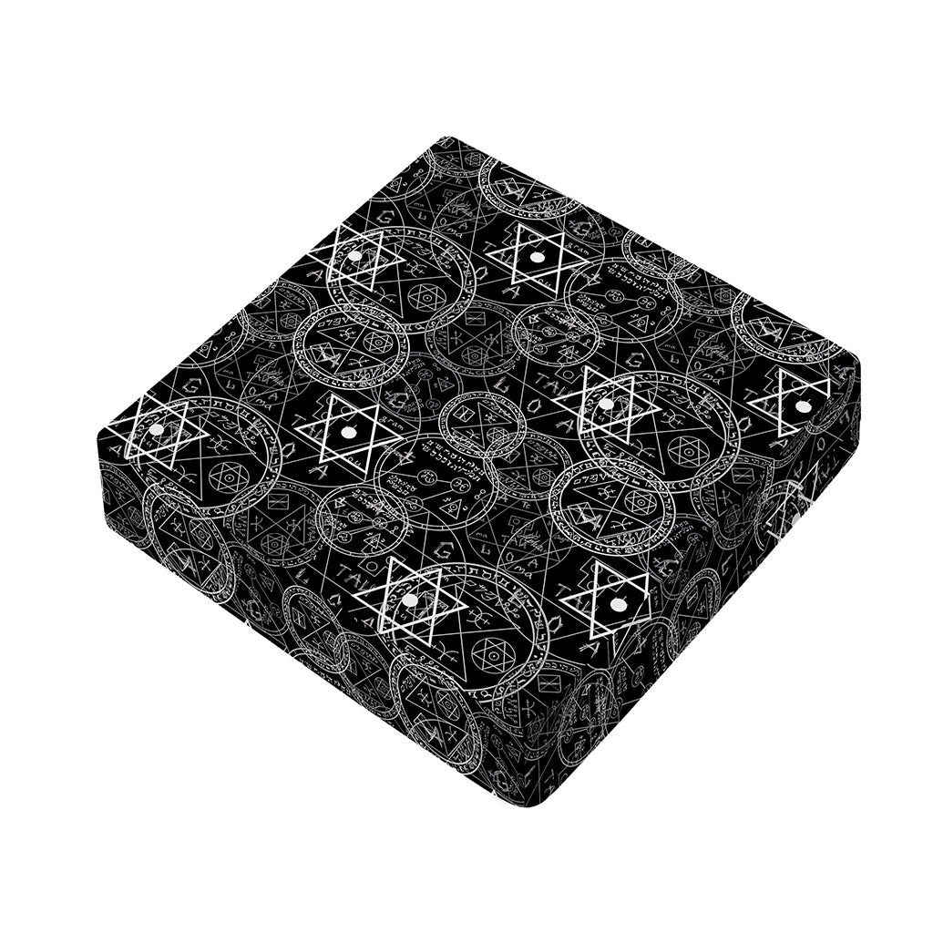 Black And White Mystic Witch Print Outdoor Seat Cushion Cover