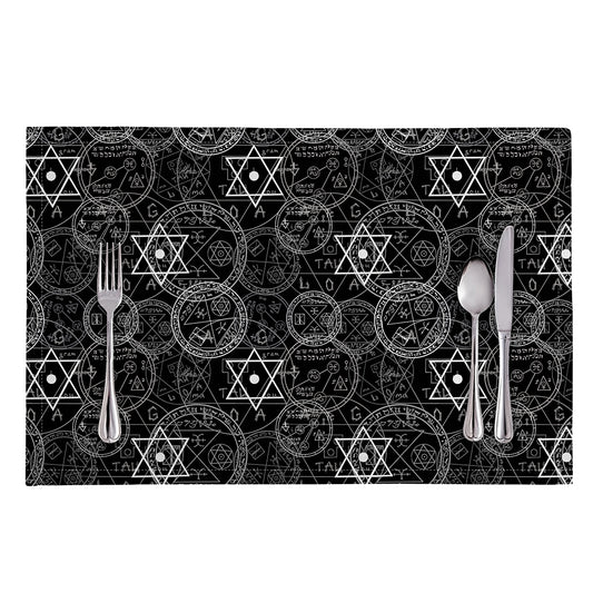 Black And White Mystic Witch Print Placemat