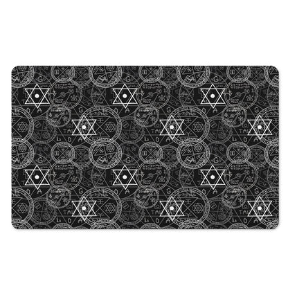 Black And White Mystic Witch Print Polyester Doormat
