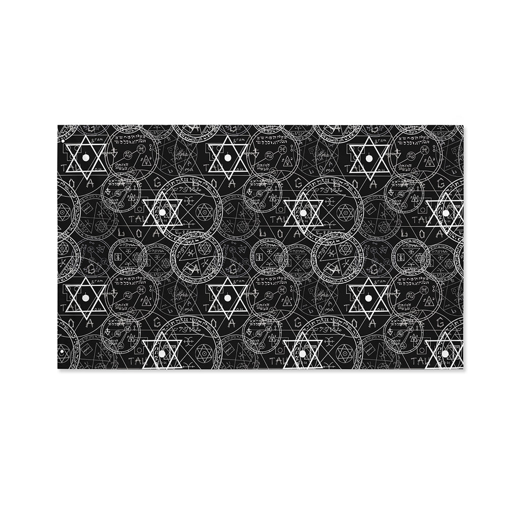 Black And White Mystic Witch Print Polyester Flag