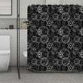 Black And White Mystic Witch Print Polyester Shower Curtain