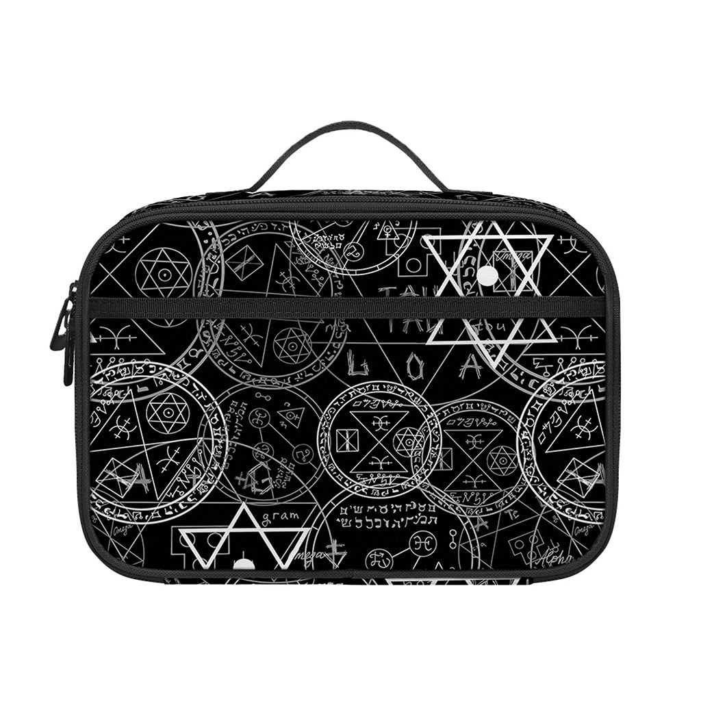 Black And White Mystic Witch Print Portable Lunch Bag