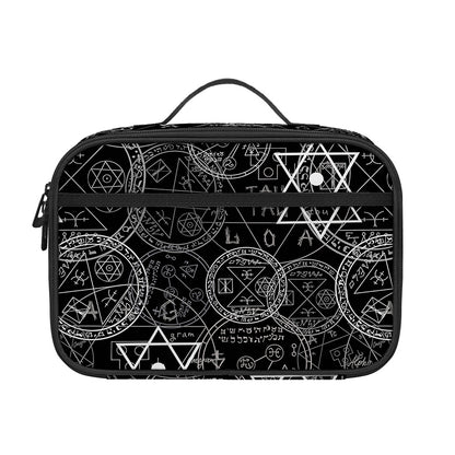 Black And White Mystic Witch Print Portable Lunch Bag
