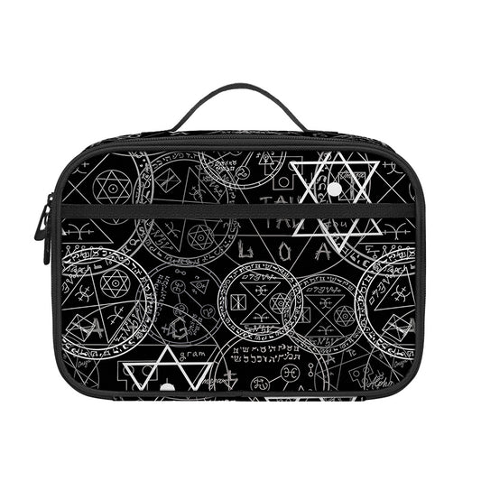 Black And White Mystic Witch Print Portable Lunch Bag
