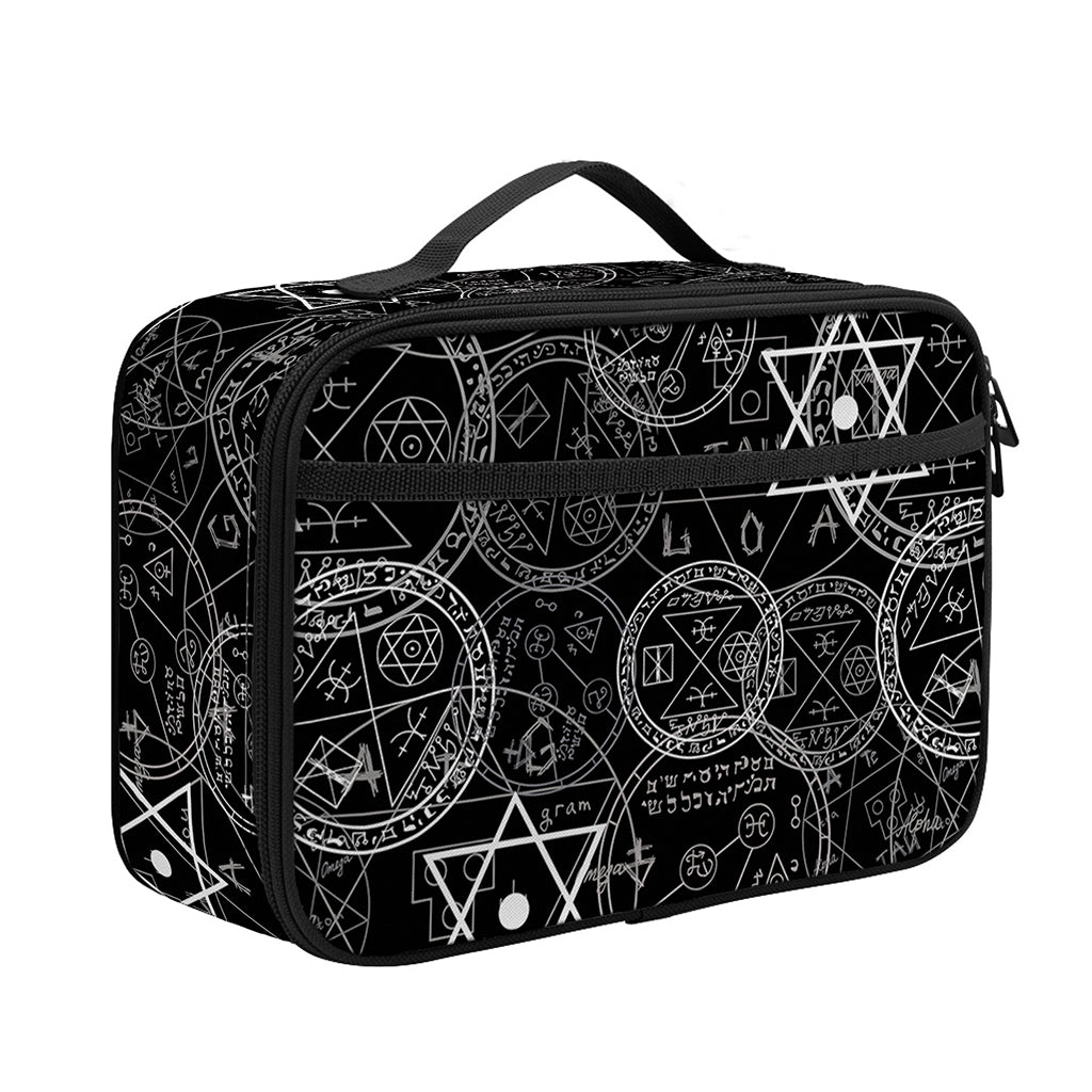 Black And White Mystic Witch Print Portable Lunch Bag
