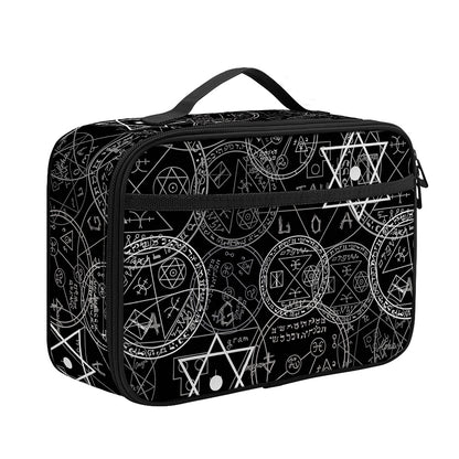 Black And White Mystic Witch Print Portable Lunch Bag