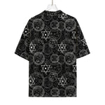 Black And White Mystic Witch Print Rayon Hawaiian Shirt