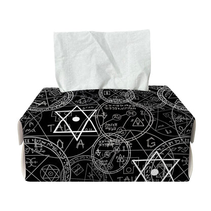 Black And White Mystic Witch Print Rectangle Tissue Box Cover