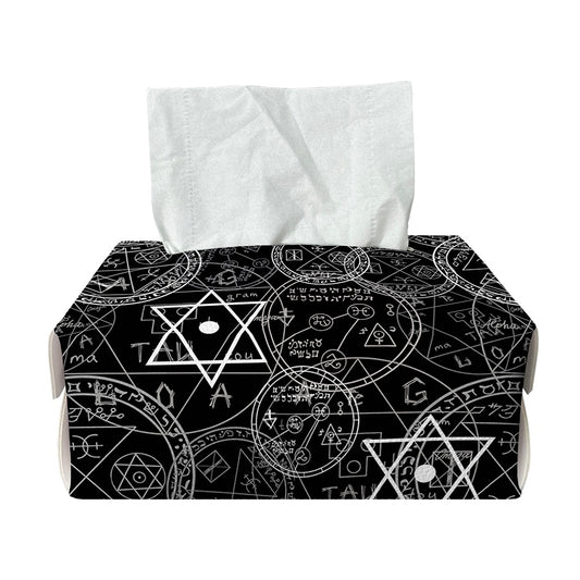 Black And White Mystic Witch Print Rectangle Tissue Box Cover