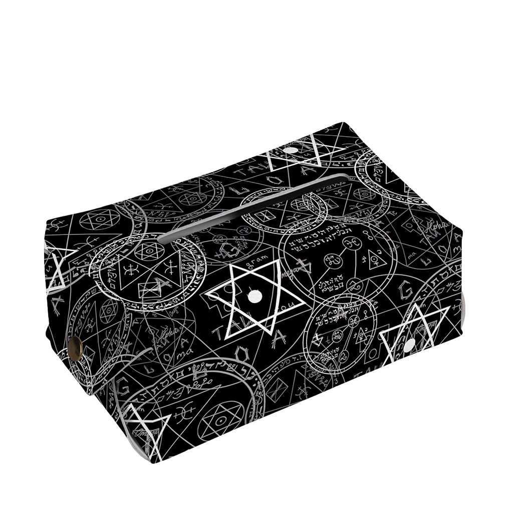 Black And White Mystic Witch Print Rectangle Tissue Box Cover