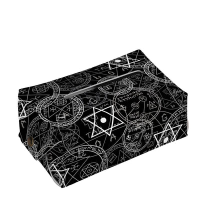 Black And White Mystic Witch Print Rectangle Tissue Box Cover