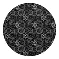 Black And White Mystic Witch Print Round Blanket