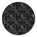 Black And White Mystic Witch Print Round Floor Mat