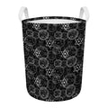 Black And White Mystic Witch Print Round Laundry Basket