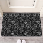 Black And White Mystic Witch Print Rubber Doormat