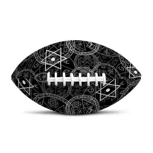 Black And White Mystic Witch Print Rugby Ball