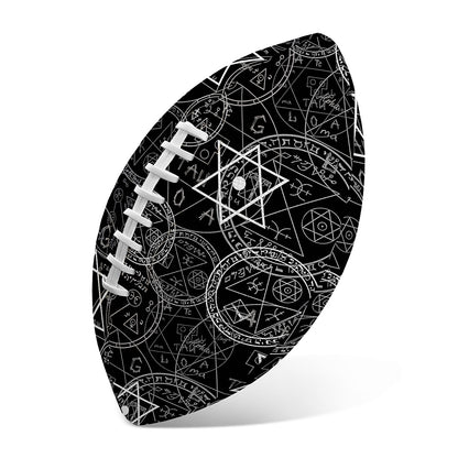 Black And White Mystic Witch Print Rugby Ball