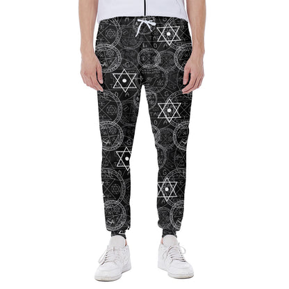 Black And White Mystic Witch Print Scuba Joggers
