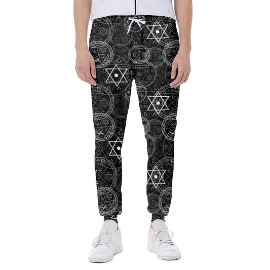 Black And White Mystic Witch Print Scuba Joggers
