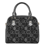 Black And White Mystic Witch Print Shoulder Handbag