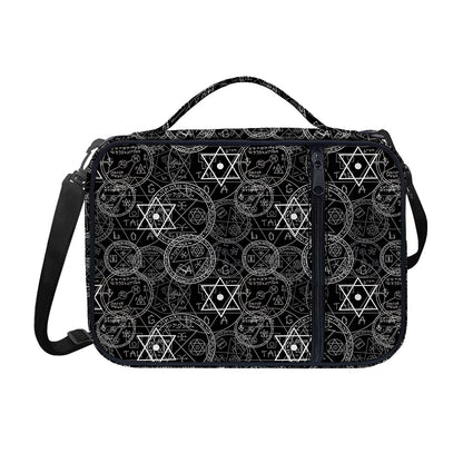Black And White Mystic Witch Print Shoulder Strap Bible Bag