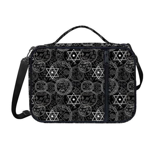 Black And White Mystic Witch Print Shoulder Strap Bible Bag