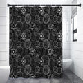 Black And White Mystic Witch Print Shower Curtain