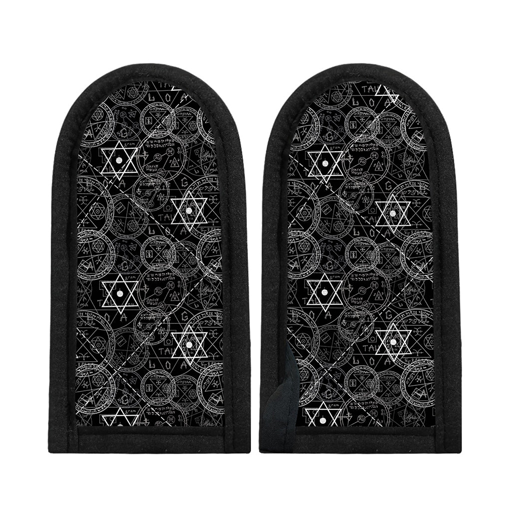 Black And White Mystic Witch Print Skillet Handle Cover
