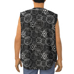 Black And White Mystic Witch Print Sleeveless Baseball Jersey