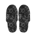 Black And White Mystic Witch Print Slippers