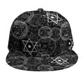Black And White Mystic Witch Print Snapback Cap