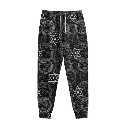 Black And White Mystic Witch Print Sweatpants