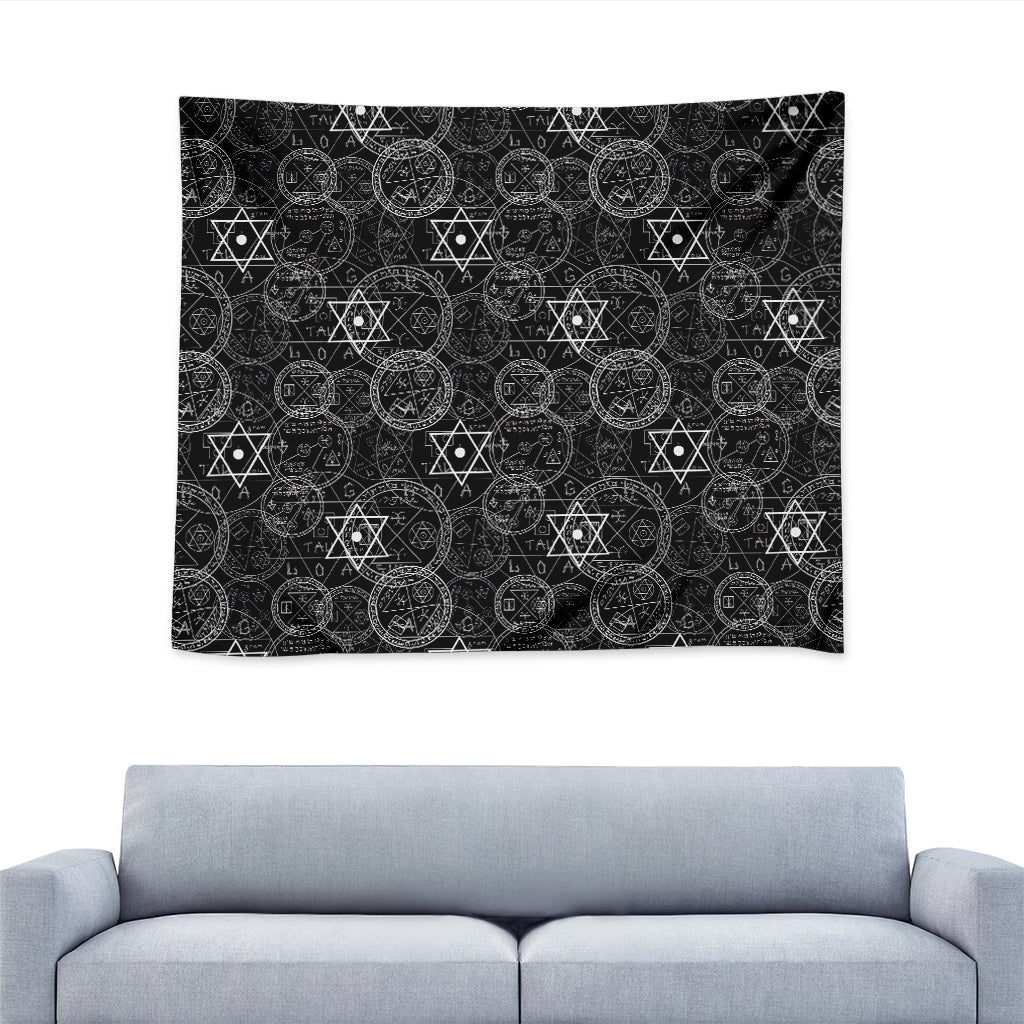 Black And White Mystic Witch Print Tapestry