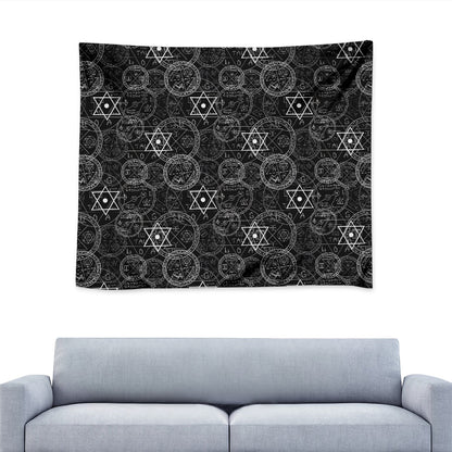 Black And White Mystic Witch Print Tapestry