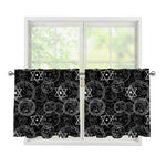 Black And White Mystic Witch Print Tier Curtains