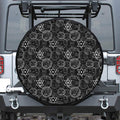 Black And White Mystic Witch Print Tire Cover