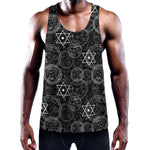 Black And White Mystic Witch Print Training Tank Top