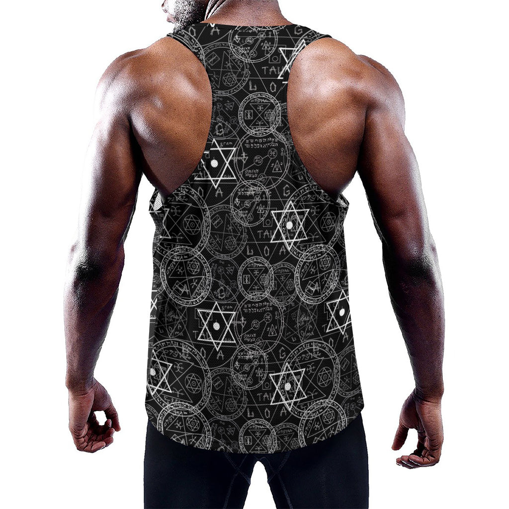 Black And White Mystic Witch Print Training Tank Top