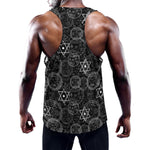Black And White Mystic Witch Print Training Tank Top