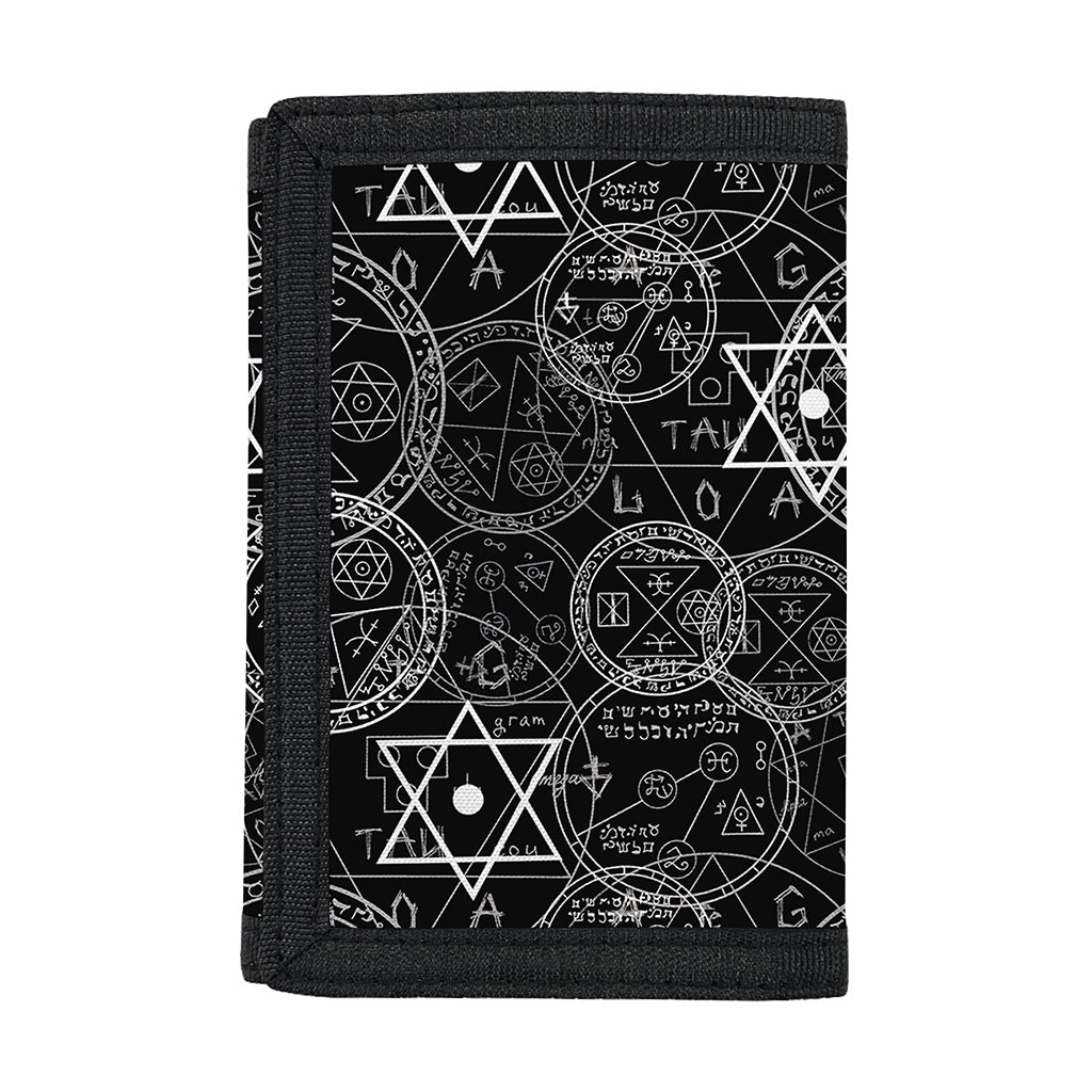 Black And White Mystic Witch Print Trifold Wallet