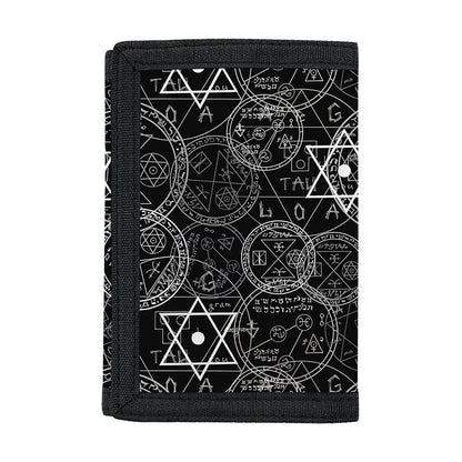 Black And White Mystic Witch Print Trifold Wallet