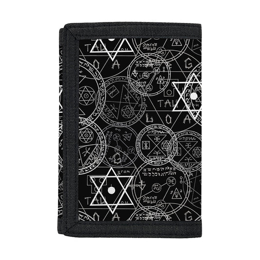 Black And White Mystic Witch Print Trifold Wallet