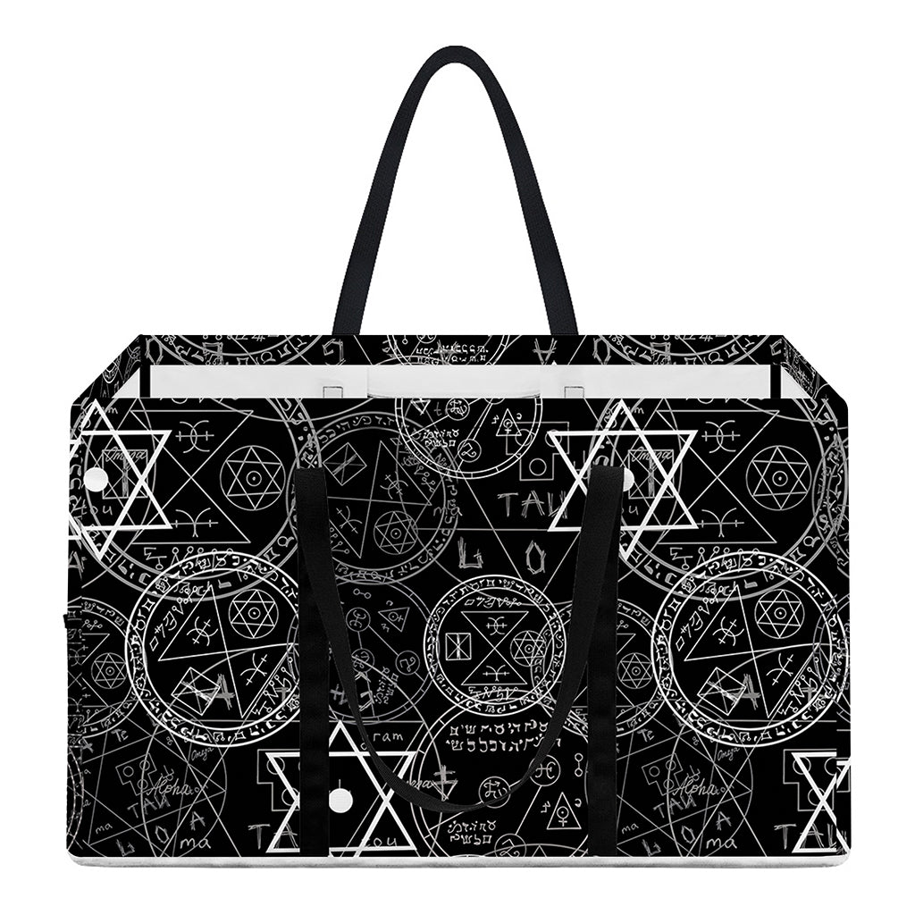 Black And White Mystic Witch Print Utility Tote Bag