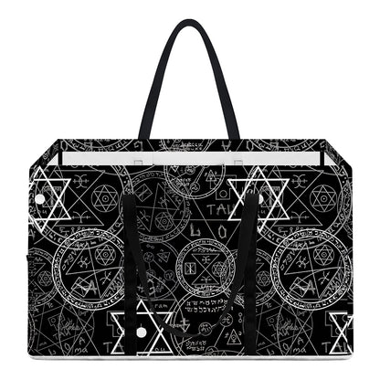 Black And White Mystic Witch Print Utility Tote Bag