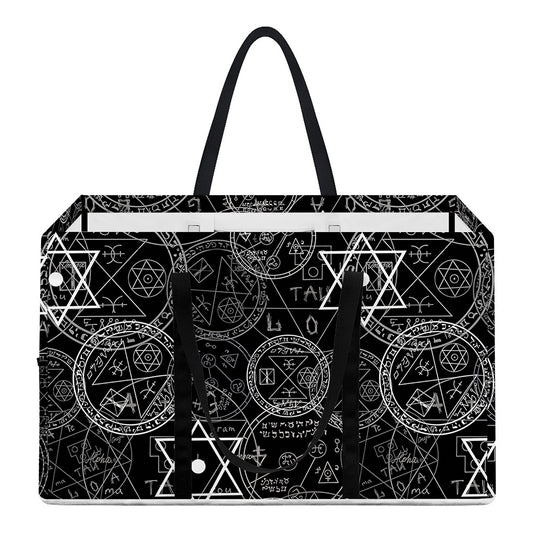 Black And White Mystic Witch Print Utility Tote Bag