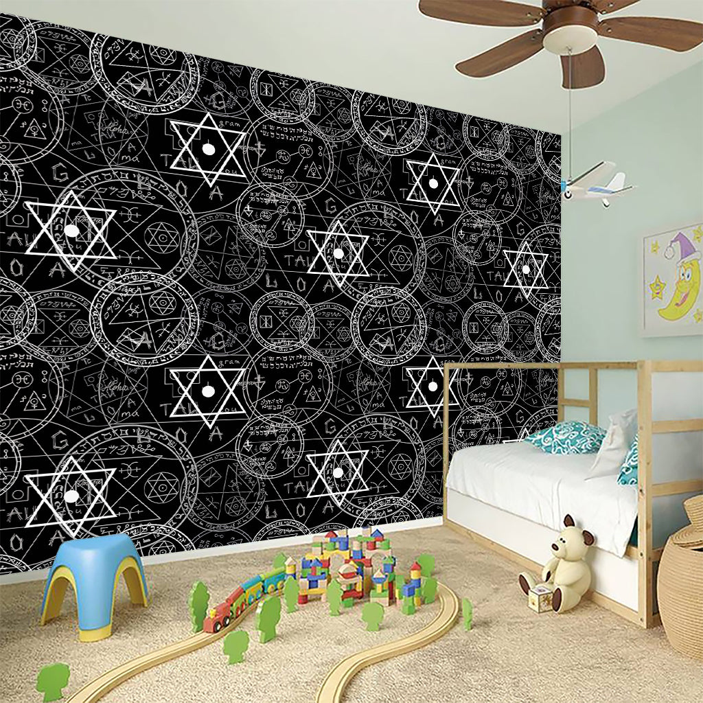 Black And White Mystic Witch Print Wall Sticker