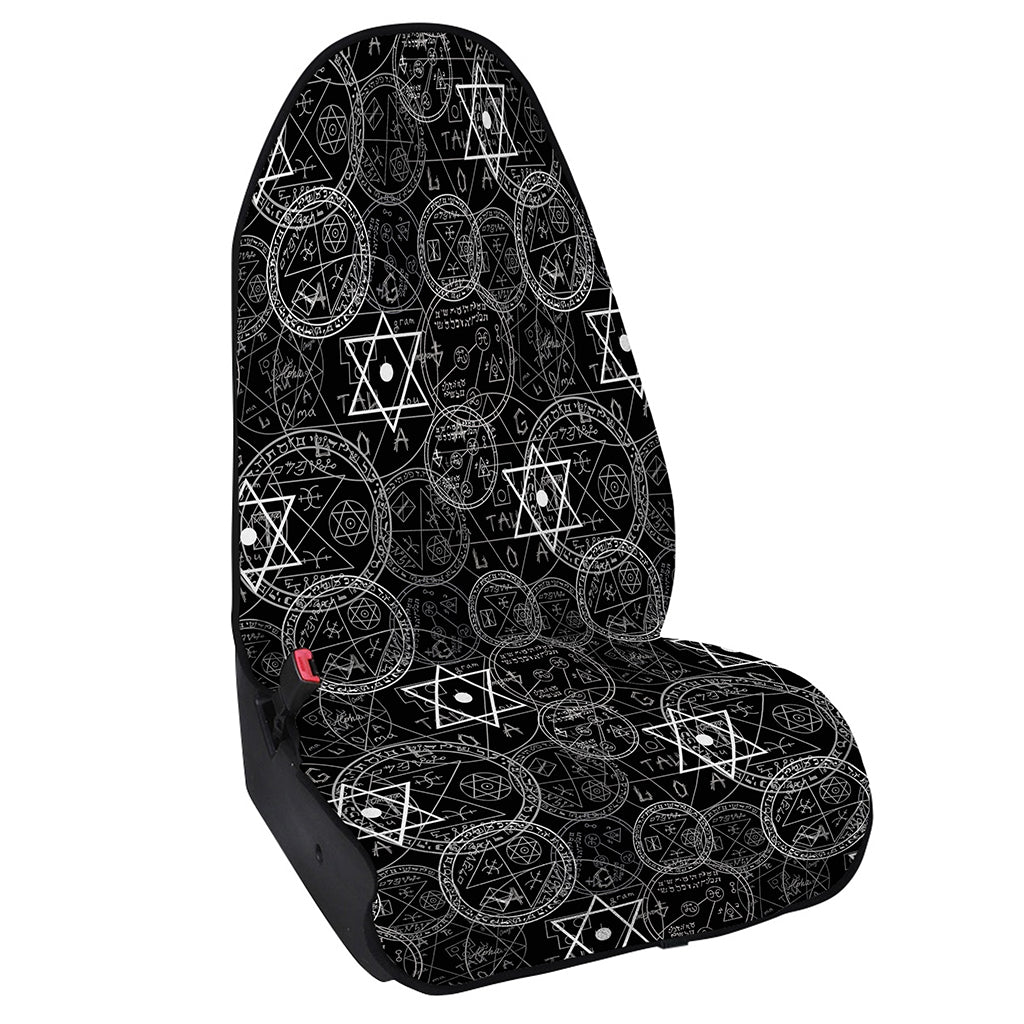 Black And White Mystic Witch Print Waterproof Car Seat Cover