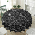 Black And White Mystic Witch Print Waterproof Round Tablecloth